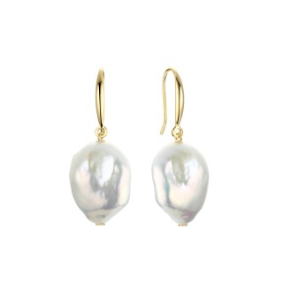 Серьги серебряные с жемчугом «Baroque Shine» Fresh Jewelry (арт.PI-E439-16-X-L-PN-X-X)