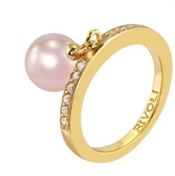 Кольцо из серебра с жемчугом и кристаллом swarovski (Арт.zar-14-8-13-g)