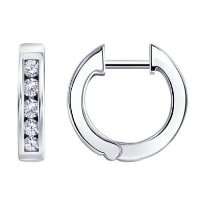 Серьги из белого золота с бриллиантами (Арт.1021673-3)