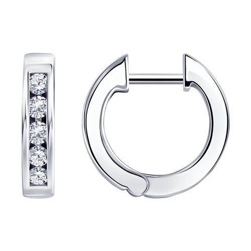 Серьги из белого золота с бриллиантами (Арт.1021673-3)