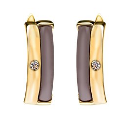 Серьги из серебра с керамикой и куб. цирконием (Арт.tc-e00682-br-l-w-x-x)