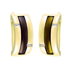 Серьги из серебра с керамикой и куб. цирконием (Арт.tc-e01151-br-l-w-x-x)