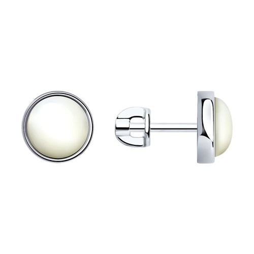 Серьги из серебра с перламутром (Арт.83020121)