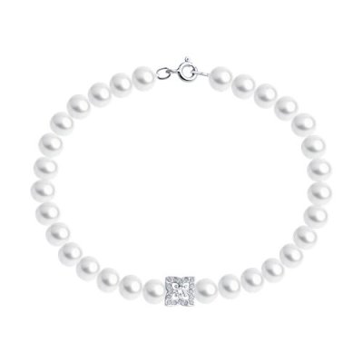 Браслет золотой с бриллиантом и хрусталём «Северное Сияние» Соколов (арт.79-50001-3)