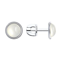 Серьги из серебра с луннными камнями (Арт.83020308)