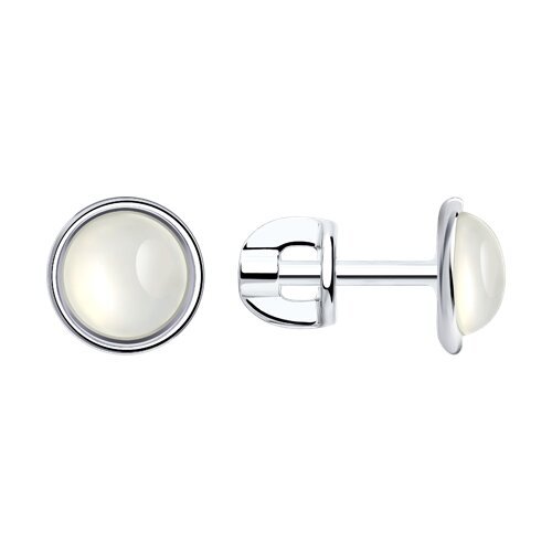 Серьги из серебра с луннными камнями (Арт.83020308)