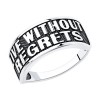Кольцо серебряное с чернением «Live Without Regrets» Соколов (арт.95010157)