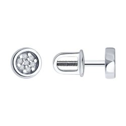Серьги из серебра с бриллиантами (Арт.94-222-02092-1)