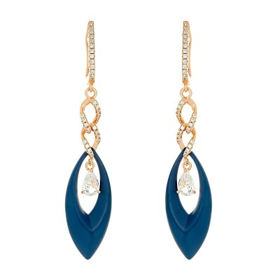 Серьги серебряные с керамикой и кубическим цирконием «Ceramic Grace» Fresh Jewelry (арт.TM-E00874-Вl-G-W-X-W)