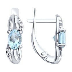 Серьги из серебра с топазами и фианитами (Арт.94-320-00182-1)