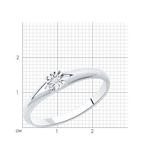 Помолвочное кольцо из серебра с бриллиантом (Арт.87010018)