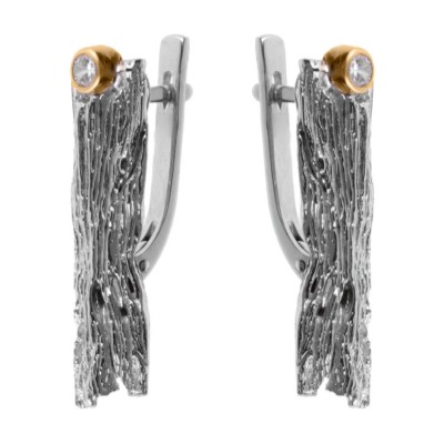 Серебряные серьги BEAVERS с цирконом 2121cr