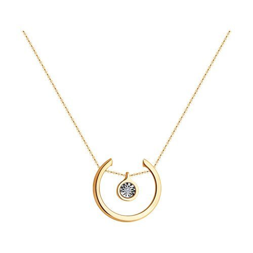 Колье из комбинированного золота с бриллиантом (Арт.1070131)