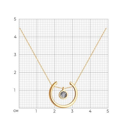 Колье из комбинированного золота с бриллиантом (Арт.1070131)