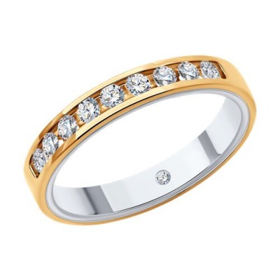 Кольцо обручальное из комбинированного золота с бриллиантами «Союз Времен» Соколов (арт.1114340-01)