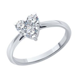 Кольцо из белого золота с бриллиантами (Арт.1012681-3)