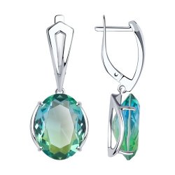 Серьги из серебра с ситалами синтетическими (Арт.92022233)