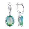 Серьги из серебра с ситалами синтетическими (Арт.92022233)