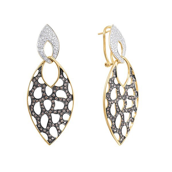 Серьги из золота с бриллиантом (Арт.na0006ce_brd_dn_yg)