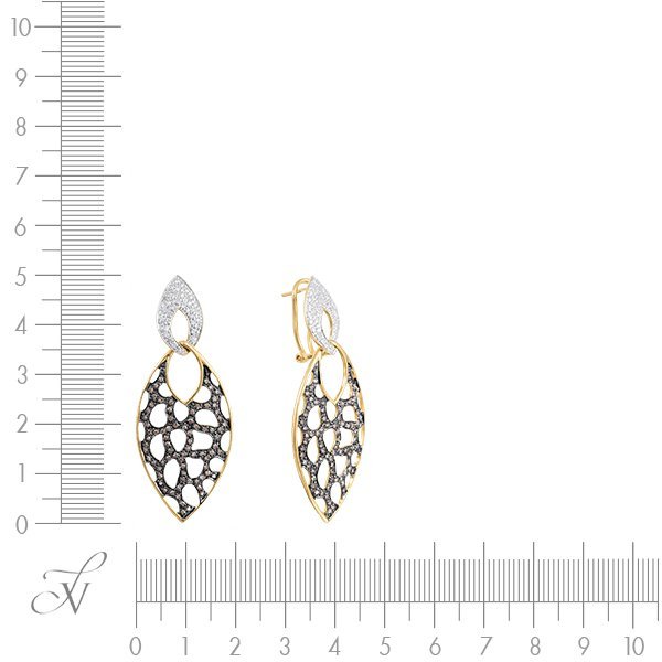 Серьги из золота с бриллиантом (Арт.na0006ce_brd_dn_yg)