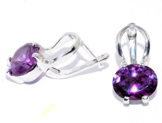 Серьги серебряные с александритом «Крылья» Myjewels (арт.22veafa01945-19_aleksandritsint)