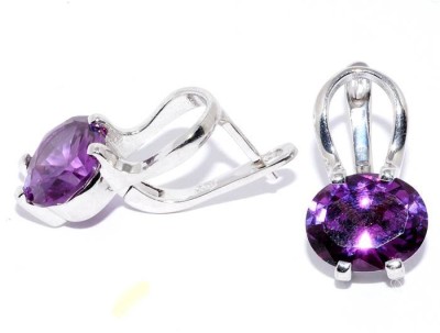 Серьги серебряные с александритом «Крылья» Myjewels (арт.22veafa01945-19_aleksandritsint)