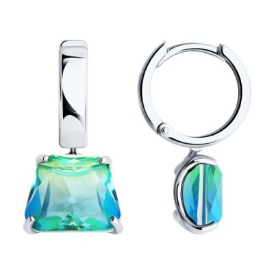 Серьги из серебра с ситаллами «Северное сияние» Соколов (арт.92022832)