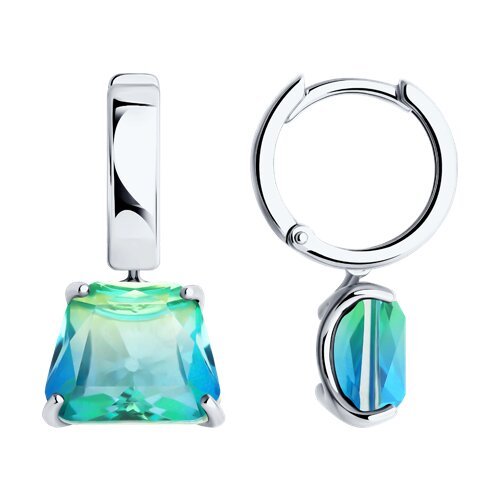 Серьги из серебра с ситаллами (Арт.92022832)