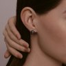 Серьги из серебра с корундами и фианитами (Арт.94026751)