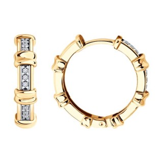Серьги из золочёного серебра с фианитами «Золотой Ритм» SOKOLOV (арт.01547)