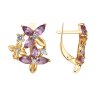 Серьги из золочёного серебра с аметистами и фианитами (Арт.93-320-02061-2)