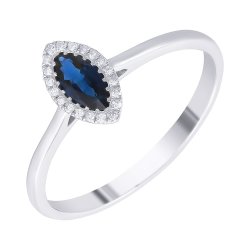 Кольцо из белого золота с бриллиантом и сапфиром (Арт.r31305_ko_sa_wg)
