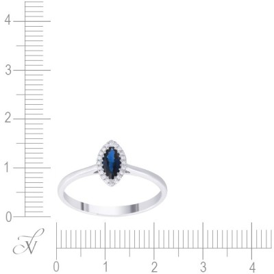 Кольцо из белого золота с бриллиантом и сапфиром (Арт.r31305_ko_sa_wg)