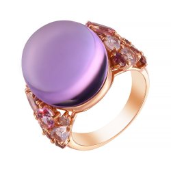 Кольцо из золота с аметистом и бриллиантом (Арт.r36677-10_ko_am_mc_pink)