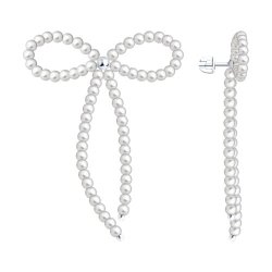 Серьги из серебра с синтетическим жемчугом (Арт.94027530)