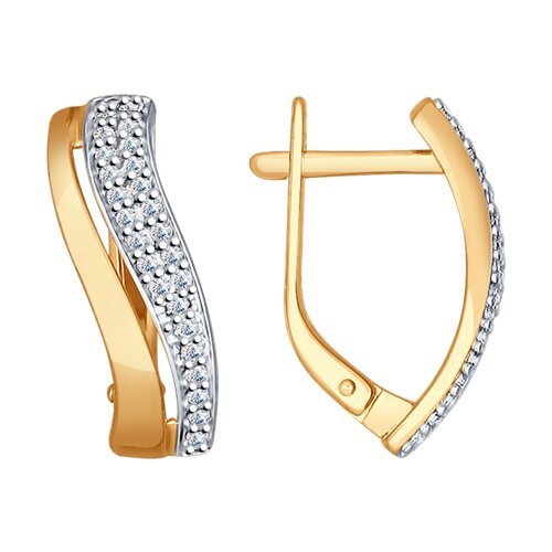 Серьги из золочёного серебра с фианитами (Арт.93020677)