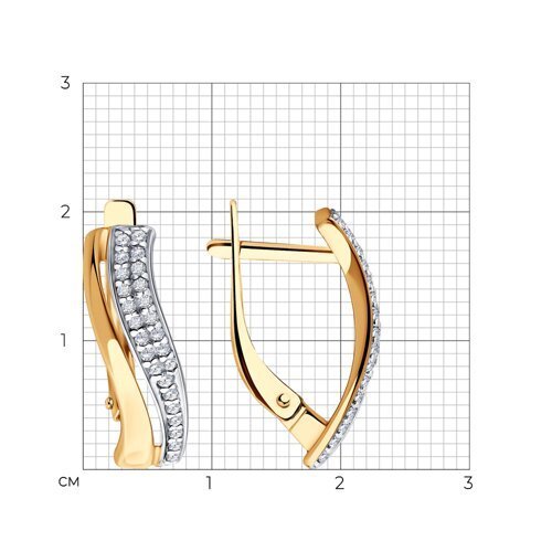 Серьги из золочёного серебра с фианитами (Арт.93020677)