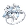 Кольцо из серебра с топазами и фианитами (Арт.94-310-02061-3)