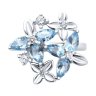 Кольцо из серебра с топазами и фианитами (Арт.94-310-02061-3)