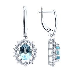 Серьги из серебра с топазами и фианитами (Арт.94-321-02042-1)
