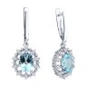 Серьги из серебра с топазами и фианитами (Арт.94-321-02042-1)