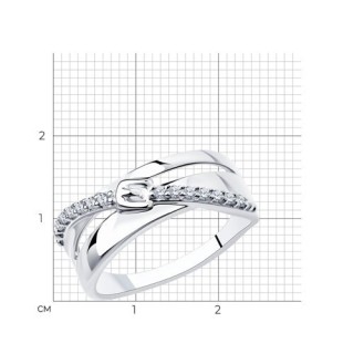 Кольцо из серебра с фианитом «Искристый Ажур» SOKOLOV (арт.94-110-00802-1)
