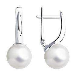 Серьги из серебра с жемчугом (Арт.94-120-01174-1)