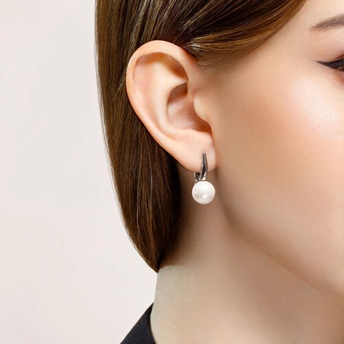 Серьги из серебра с жемчугом (Арт.94-120-01174-1)