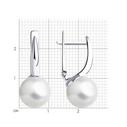 Серьги из серебра с жемчугом (Арт.94-120-01174-1)