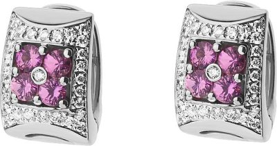 Серьги из белого золота с бриллиантом и сапфиром (Арт.3394b5_3598l)