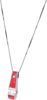 Кулон с бриллиантом и эмалью «Yasmine 03 Rouge» из белого золота, Korloff (арт.6151DTKL07)