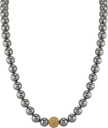 Ожерелье из серебра с жемчугом и кристаллом swarovski (Арт.91l-gk-30)