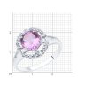 Кольцо из серебра с аметистом и фианитами (Арт.94-310-00679-2)