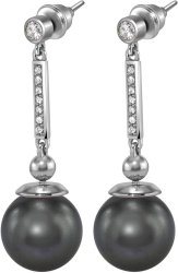 Серьги из серебра с жемчугом и кристаллом swarovski (Арт.aas-6-b-12-32-s)